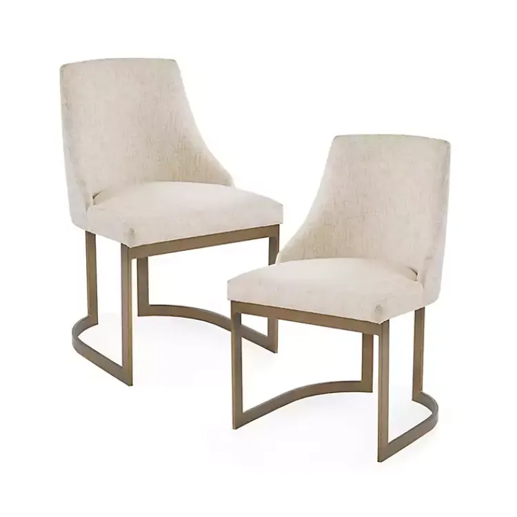 Kirklands Home Dining Chairs|Cream and Gold Modern Dining Chairs, Set of 2 Tan
