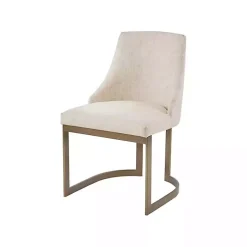 Kirklands Home Dining Chairs|Cream and Gold Modern Dining Chairs, Set of 2 Tan