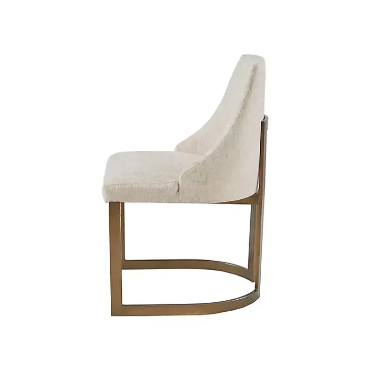 Kirklands Home Dining Chairs|Cream and Gold Modern Dining Chairs, Set of 2 Tan