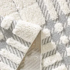 Kirklands Home Area Rugs|Cream and Gray Tufted Criss-Cross Area Rug, 7x9