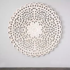 Kirklands Home Wall Plaques|Cream and Natural Ornate Medallion Wall Plaque White