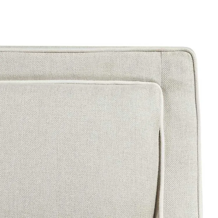Kirklands Home Accent Chairs|Cream and White Contrast Welting Accent Chair Ivory
