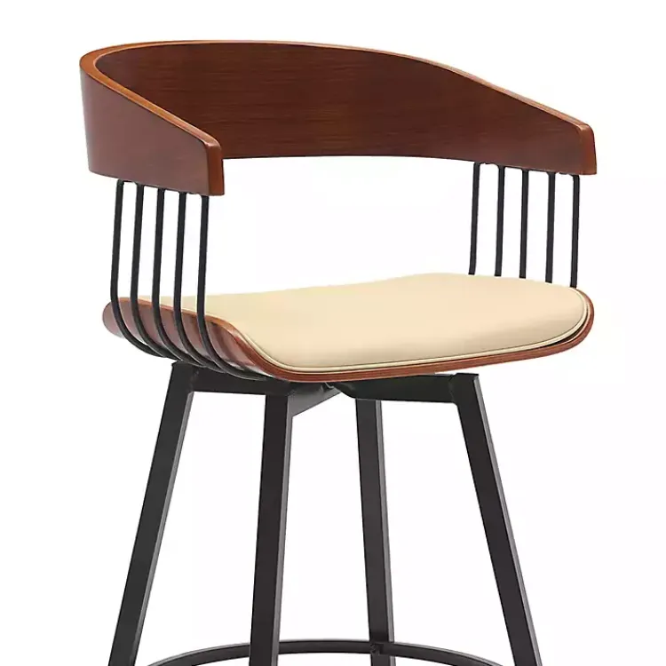 Kirklands Home Bar Stools & Counter Height Stools|Cream Athena Swivel Bar Stool Ivory