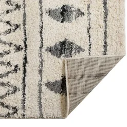 Kirklands Home Area Rugs|Cream Boho Striped Runner Ivory