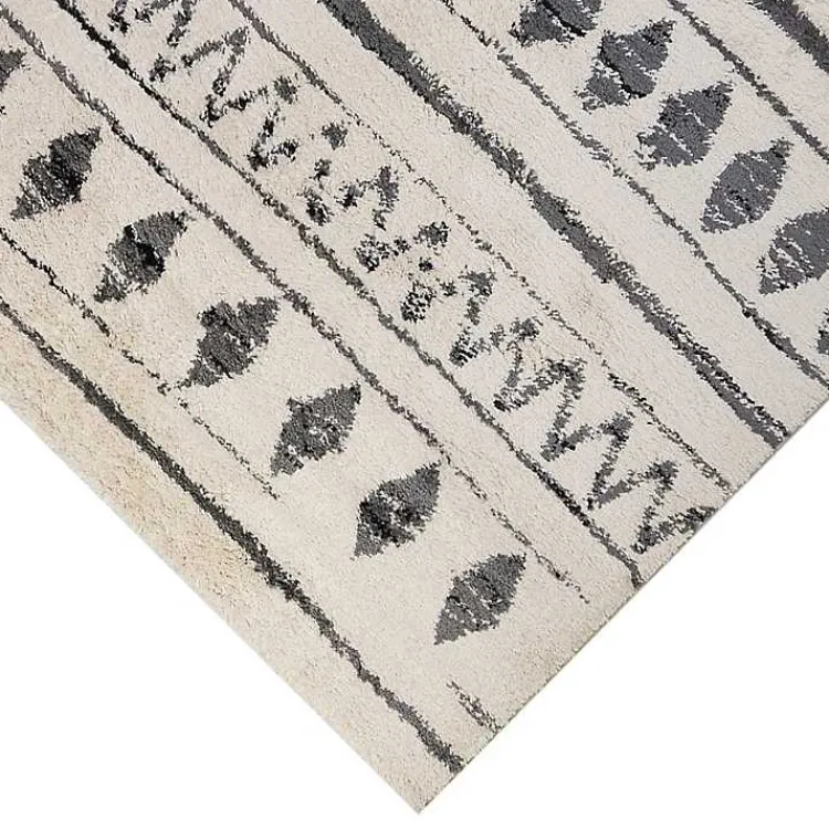 Kirklands Home Area Rugs|Cream Boho Striped Runner Ivory