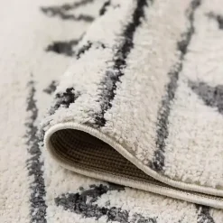 Kirklands Home Area Rugs|Cream Boho Striped Runner Ivory