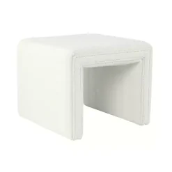 Kirklands Home Benches & Ottomans|Cream Boucle Arch Ottoman White