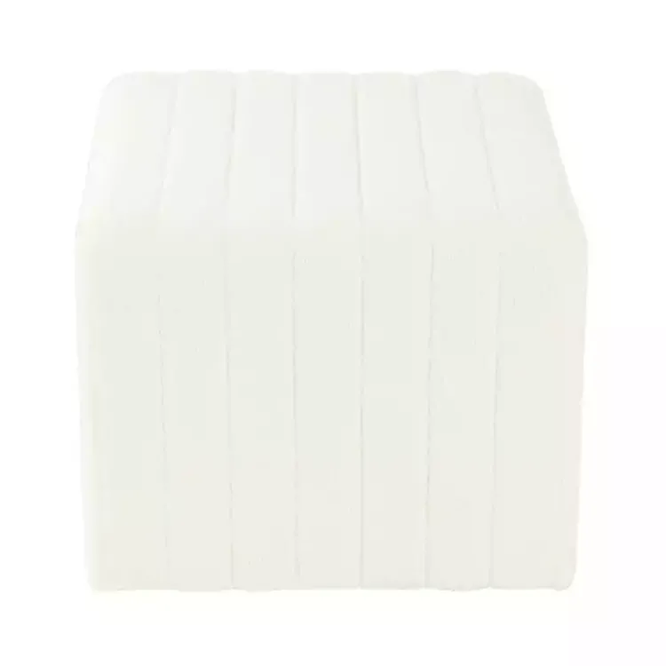 Kirklands Home Benches & Ottomans|Cream Boucle Arch Ottoman White