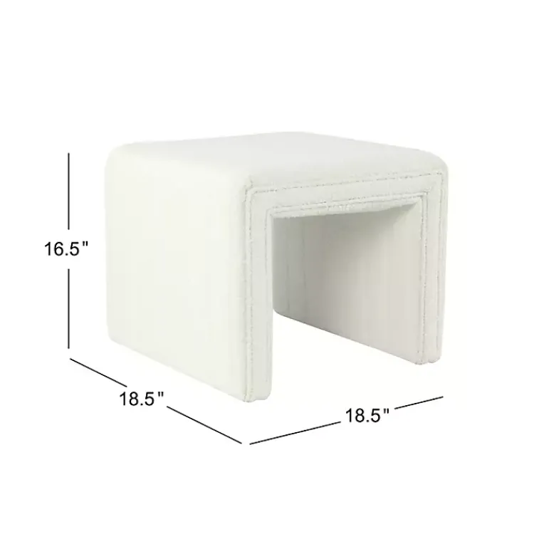 Kirklands Home Benches & Ottomans|Cream Boucle Arch Ottoman White