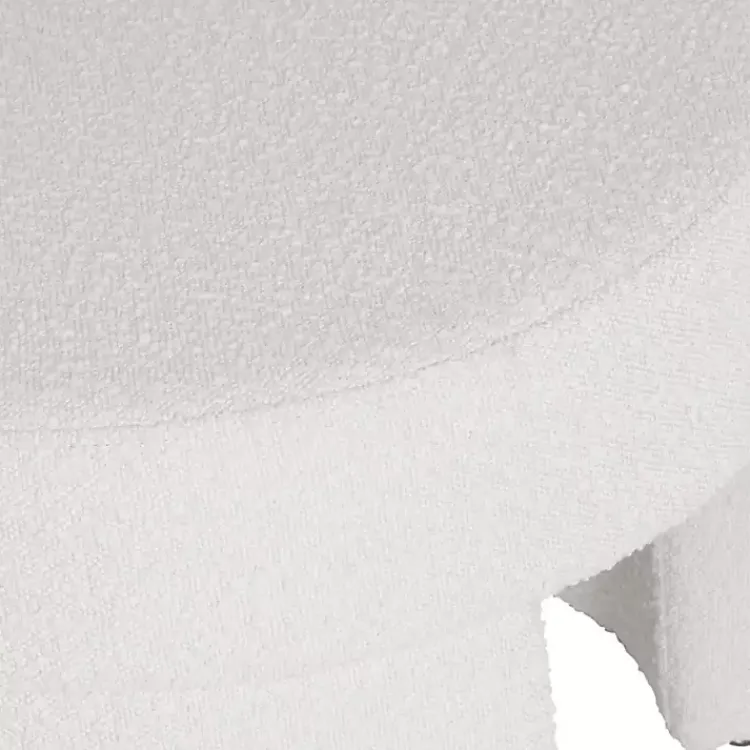 Kirklands Home Benches & Ottomans|Cream Boucle Round Upholstered Ottoman White