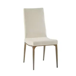 Kirklands Home Dining Chairs|Cream Bronze Metal Base Dining Chairs, Set of 2 Ivory