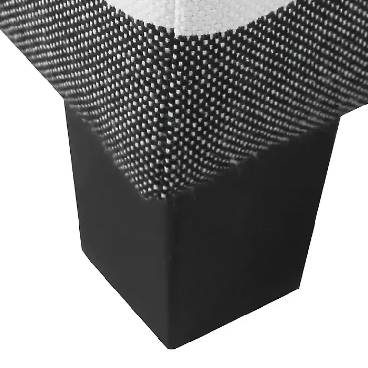 Kirklands Home Benches & Ottomans|Cream Buffalo Plaid Upholstered Storage Ottoman