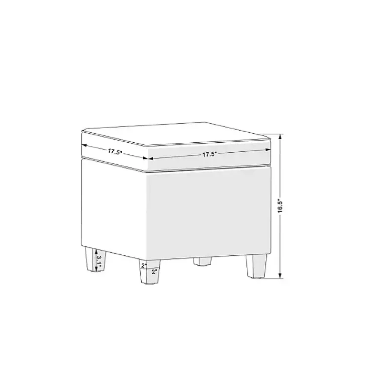 Kirklands Home Benches & Ottomans|Cream Buffalo Plaid Upholstered Storage Ottoman