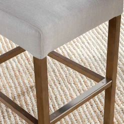 Kirklands Home Bar Stools & Counter Height Stools|Cream Button Tufted Kia Barstool Ivory