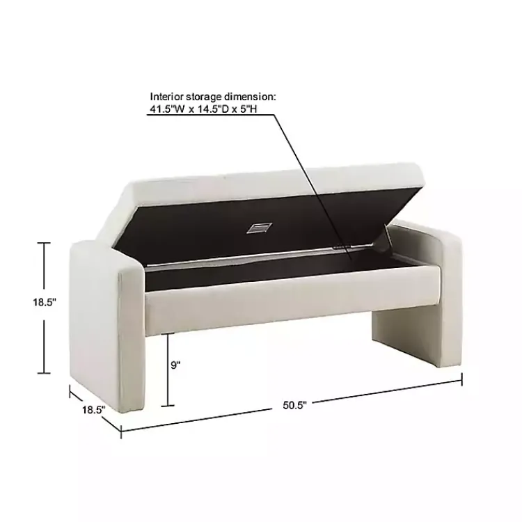 Kirklands Home Benches & Ottomans|Cream Button Tufted Upholstered Storage Bench Ivory