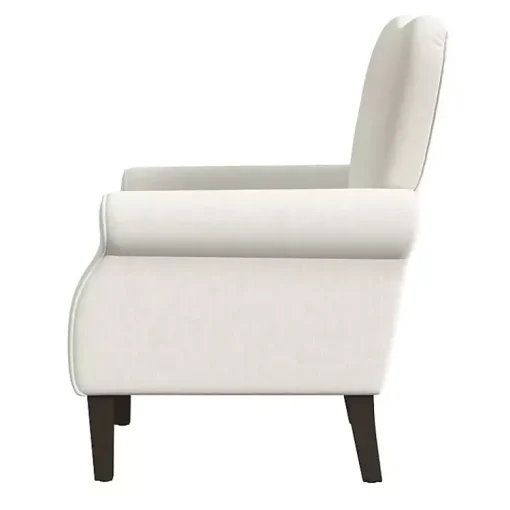 Kirklands Home Accent Chairs|Cream Button-Tufted Rolled Arm Accent Chair White