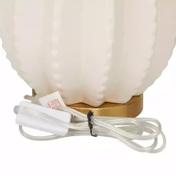 Kirklands Home Table Lamps|Cream Ceramic Fluted Gourd Table Lamp