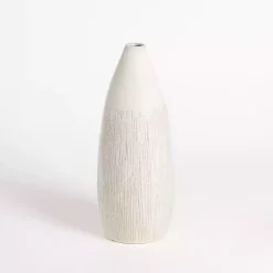 Hot Cream Ceramic Luca Vase, 16 in. Vases
