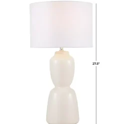 Kirklands Home Table Lamps|Cream Ceramic Rounded Hourglass Table Lamp