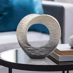 Hot Cream Circle Sculpture Statues & Figurines