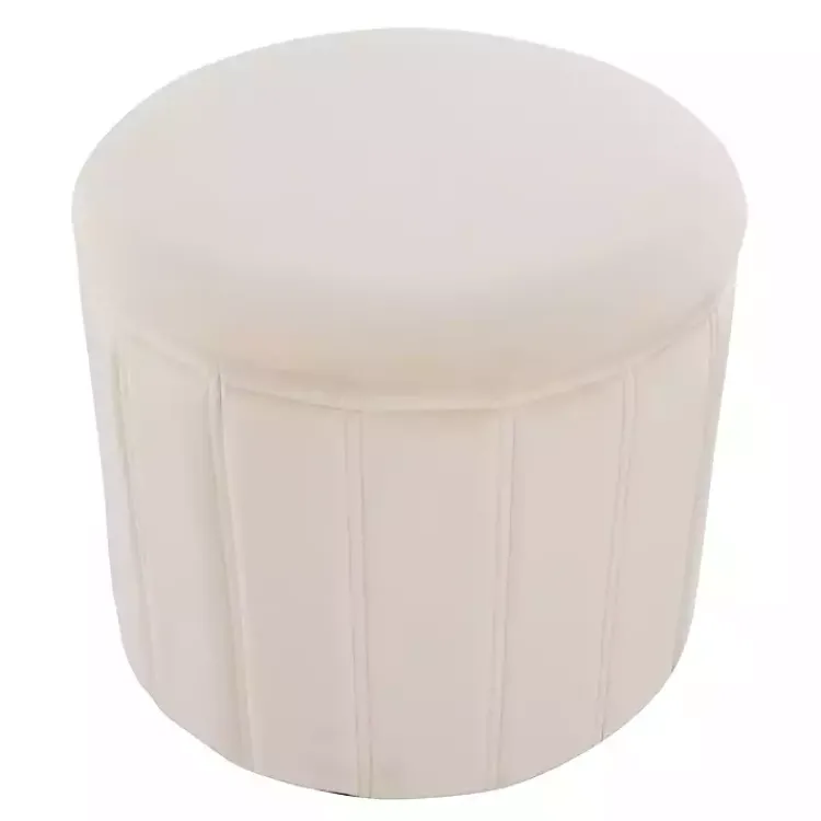 Kirklands Home Benches & Ottomans|Cream Collapsible Storage Ottoman White