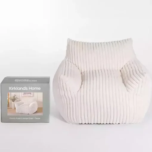 Kirklands Home Accent Chairs|Cream Comfy Foam Lounge Chair White