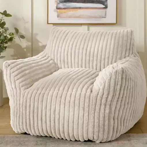 Kirklands Home Accent Chairs|Cream Comfy Foam Lounge Chair White