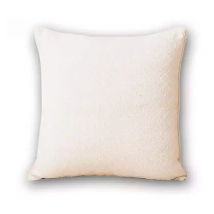 Cream Cross-stitch Woven Pillow Pillows