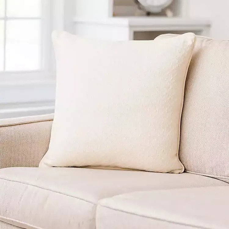Cream Cross-stitch Woven Pillow Pillows