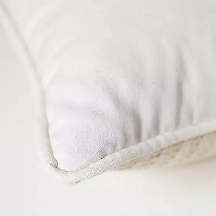 Cream Cross-stitch Woven Pillow Pillows