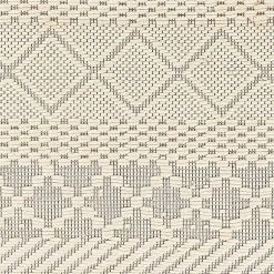 Kirklands Home Area Rugs|Cream Diamond Tassel Wool Area Rug, 8x10 Ivory