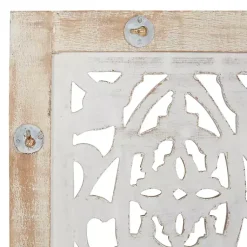 Kirklands Home Wall Plaques|Cream Distressed Carved Floral Wall Plaque