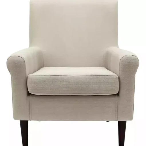 Kirklands Home Accent Chairs|Cream Ellen Rolled Arms Accent Chair White