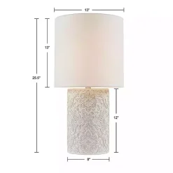 Kirklands Home Table Lamps|Cream Embossed Floral Table Lamp White