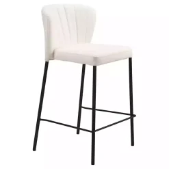 Kirklands Home Bar Stools & Counter Height Stools|Cream Faux Leather Liddy Counter Stools, Set of 2 White