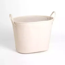 Discount Cream Faux Leather Storage Bin Baskets & Boxes