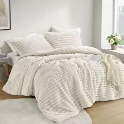 Kirklands Home Comforters|Cream Fluffy Ribbed 2-pc. Twin Comforter Set Ivory