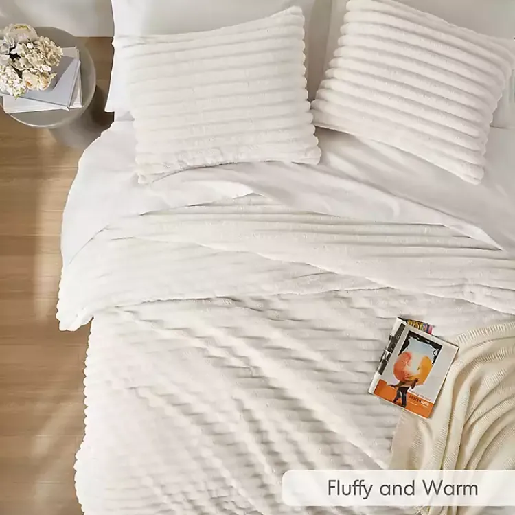 Kirklands Home Comforters|Cream Fluffy Ribbed 2-pc. Twin Comforter Set Ivory