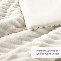 Kirklands Home Comforters|Cream Fluffy Ribbed 2-pc. Twin Comforter Set Ivory