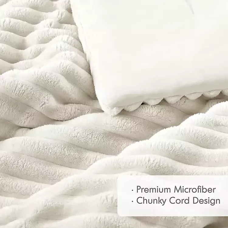 Kirklands Home Comforters|Cream Fluffy Ribbed 2-pc. Twin Comforter Set Ivory