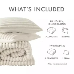 Kirklands Home Comforters|Cream Fluffy Ribbed 2-pc. Twin Comforter Set Ivory