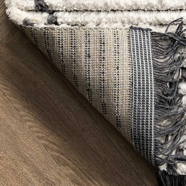 Kirklands Home Area Rugs|Cream Geometric Diamonds Fringed Area Rug, 7x10