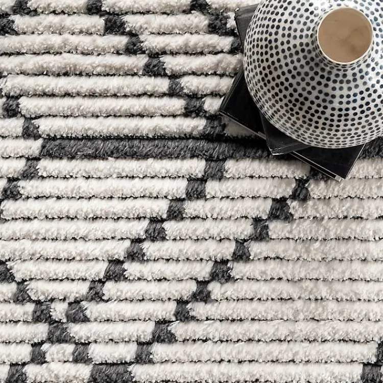 Kirklands Home Area Rugs|Cream Geometric Diamonds Fringed Area Rug, 7x10