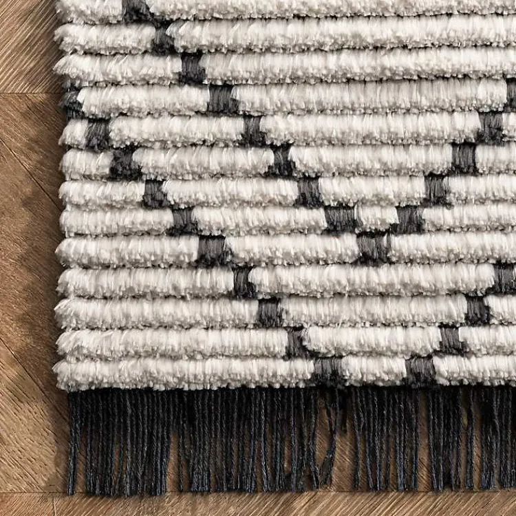 Kirklands Home Area Rugs|Cream Geometric Diamonds Fringed Area Rug, 7x10