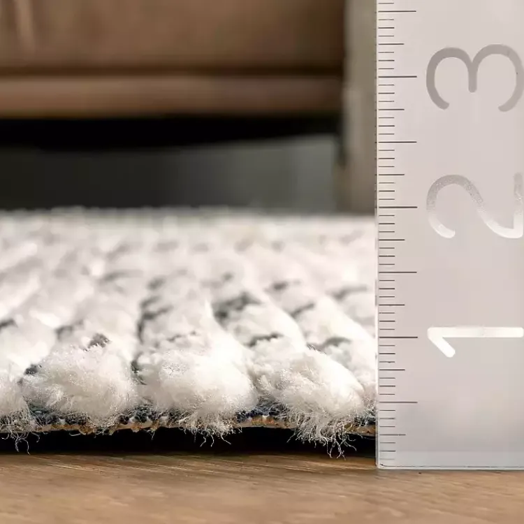 Kirklands Home Area Rugs|Cream Geometric Diamonds Fringed Area Rug, 7x10