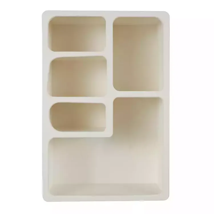 Kirklands Home Shelves|Cream Geometric 5-Section Wall Shelf