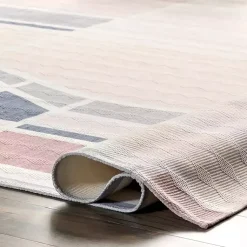 Kirklands Home Area Rugs|Cream Geometric Shapes Washable Area Rug, 8x10