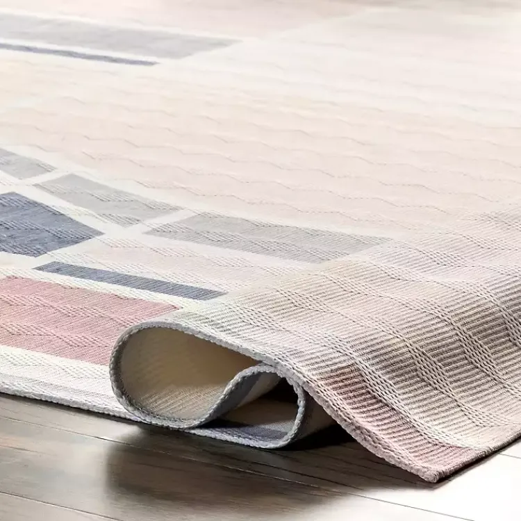 Kirklands Home Area Rugs|Cream Geometric Shapes Washable Area Rug, 8x10