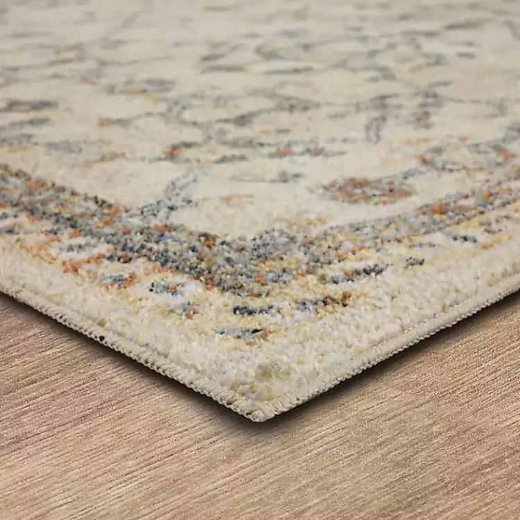 Kirklands Home Area Rugs|Cream Granary Floral Runner, 2x8 Ivory
