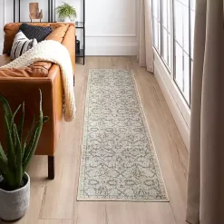 Kirklands Home Area Rugs|Cream Granary Floral Runner, 2x10 Ivory